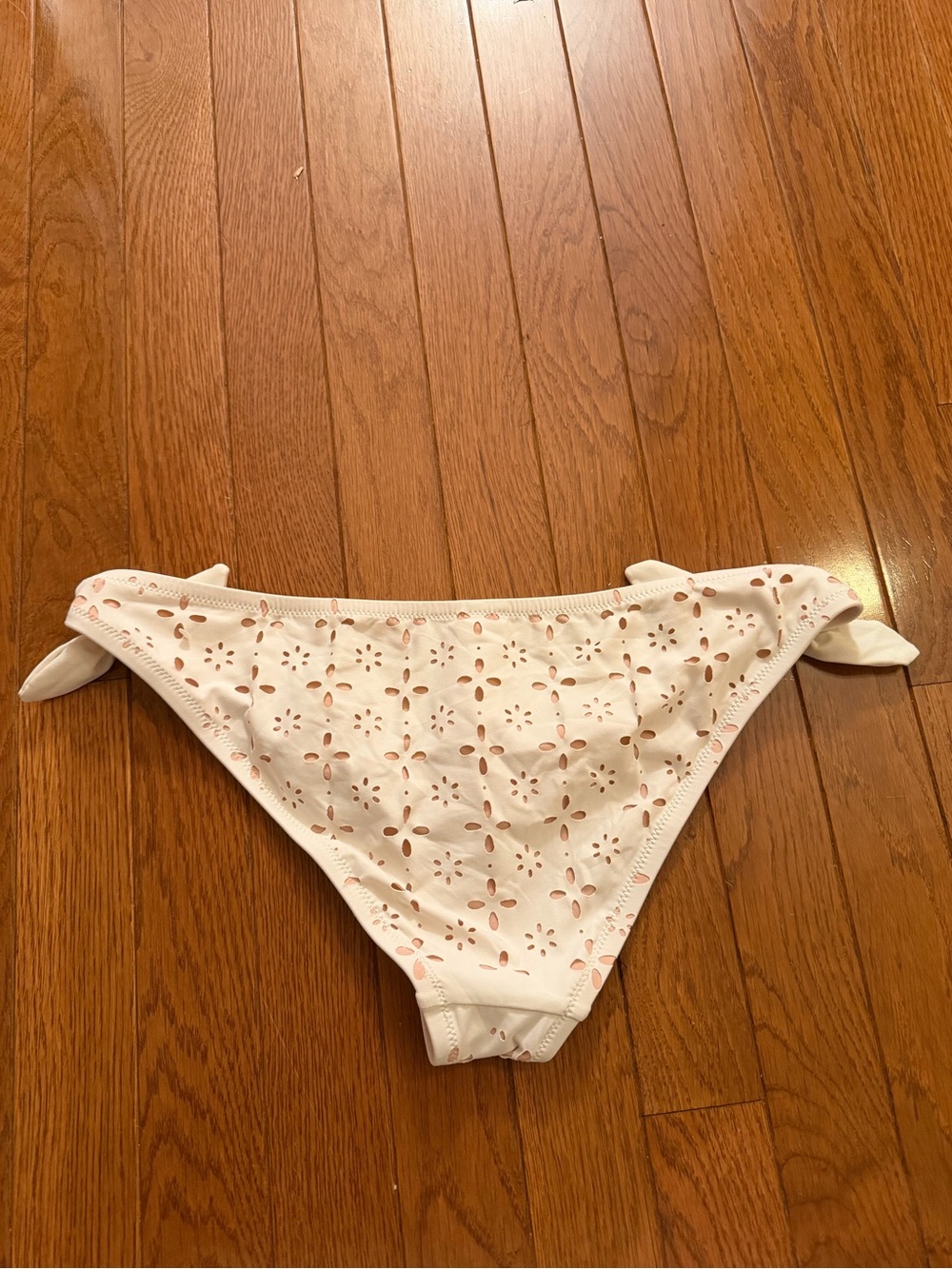 J. Crew White Eyelet Tie-Side Swim Bottoms Size Medium